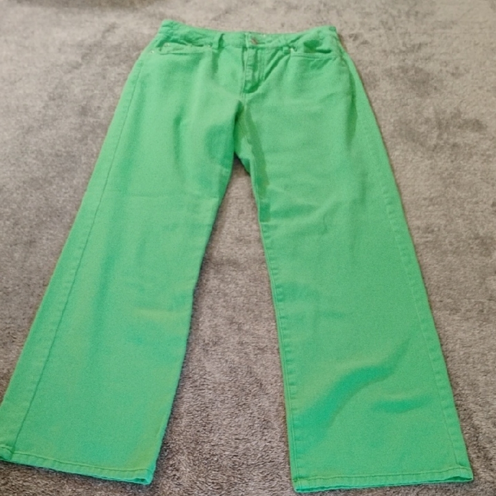 Garage Green Wide-Leg Jeans